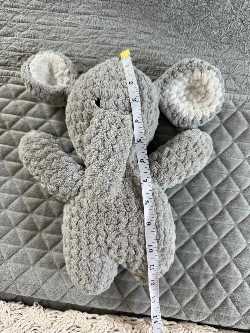 Handmade Crochet Grey Elephant Plush Toy